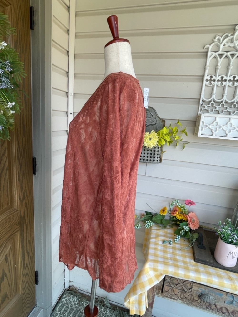 Maurices Rust RTV 24/7 Long Sleeve Lace Tee - Picture 8 of 8